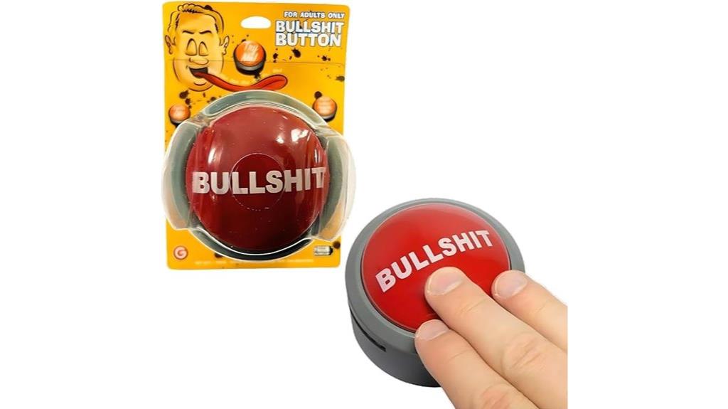 humorous button with lights