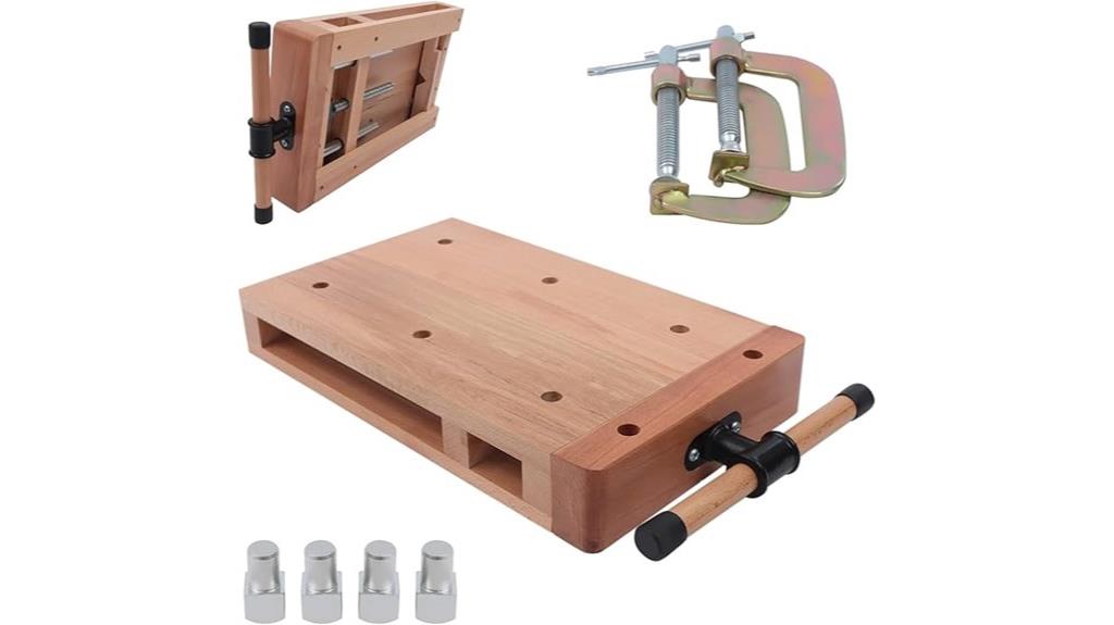 portable wooden workbench features