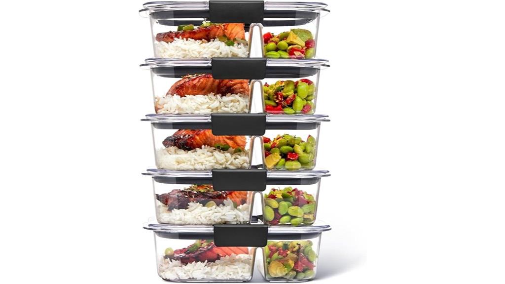 set of five durable meal containers