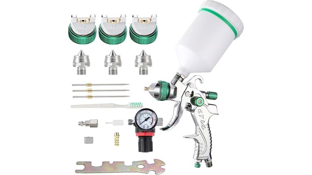 spray gun set with gauges