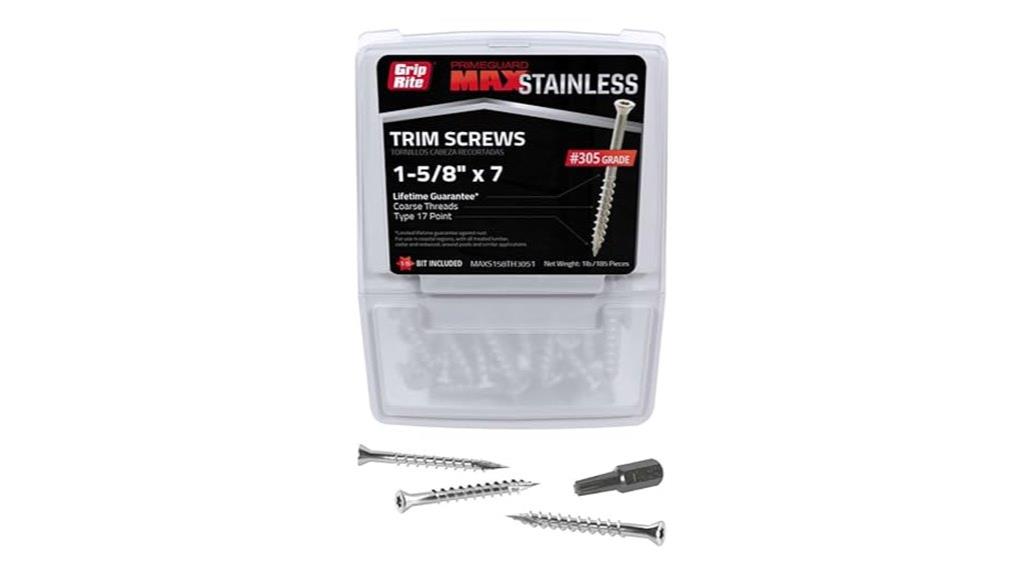 stainless steel trim screws