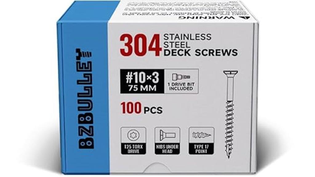 ten inch stainless screws