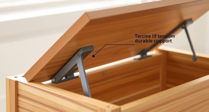 top toy box lid supports