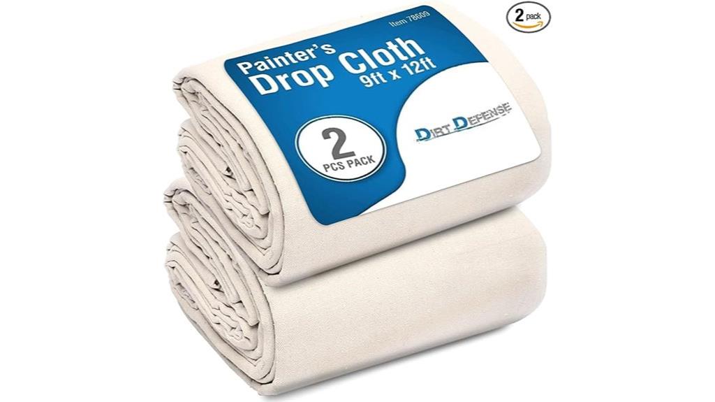 two canvas drop cloths