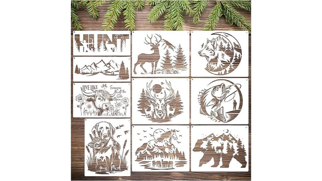 wildlife animal wood stencil