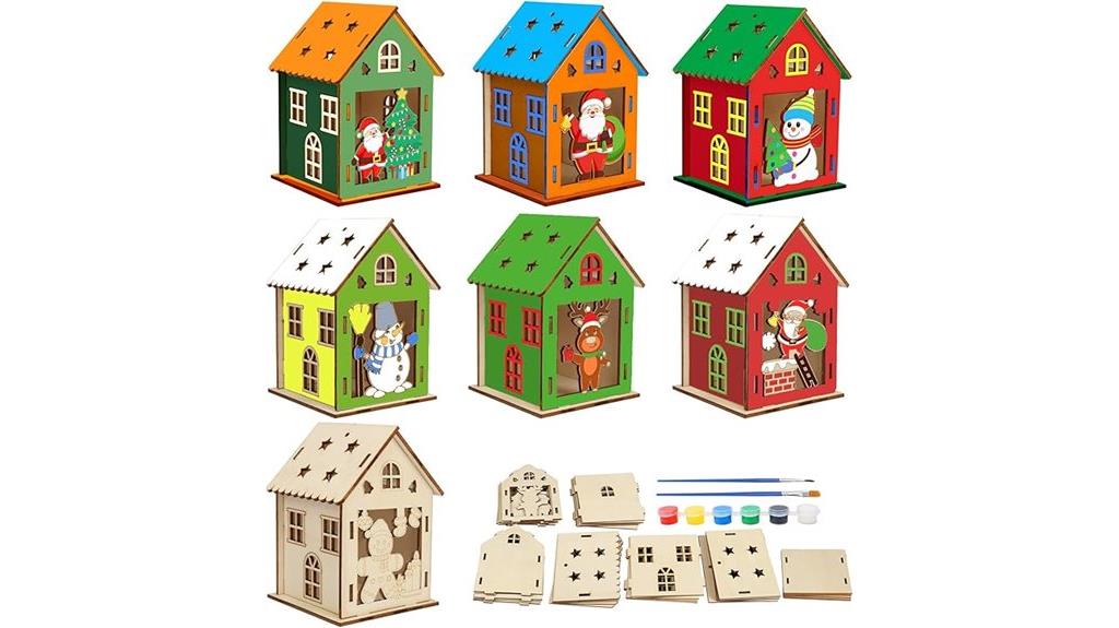 wooden christmas house kit