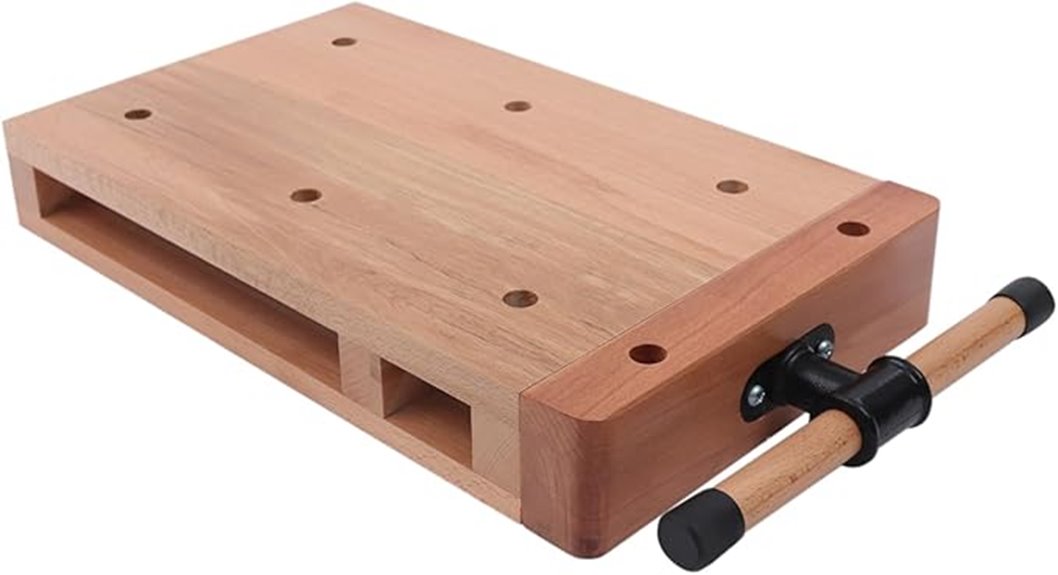 woodworking bench with clips