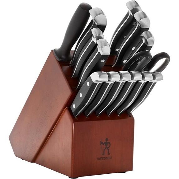 HENCKELS 15-Piece Kitchen Knife Set with Block