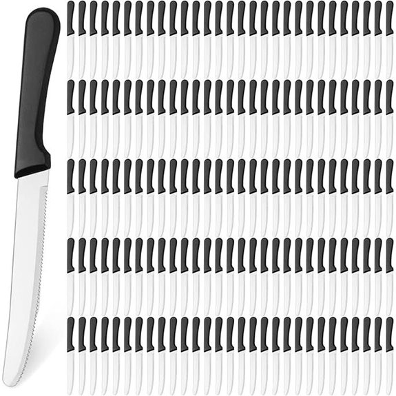 Zhehao 150 Pcs Black Stainless Steel Steak Knives