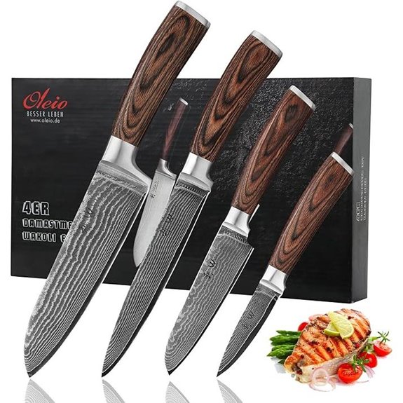 Wakoli Damascus Knife Set with VG10 Steel Blades