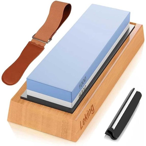 Leking Dual Grit Knife Sharpener & Whetstone Kit