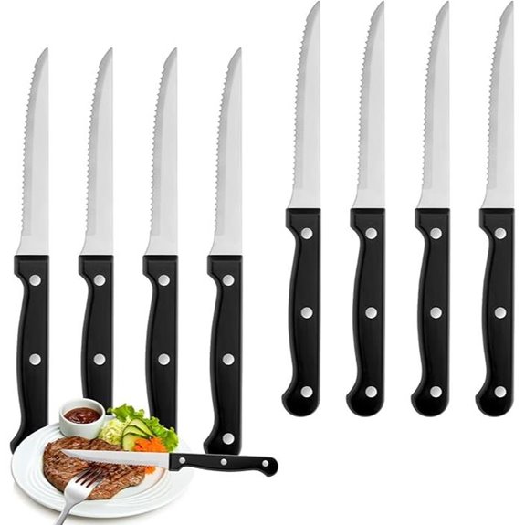 8-Piece Steak Knife Set with Serrated Blades