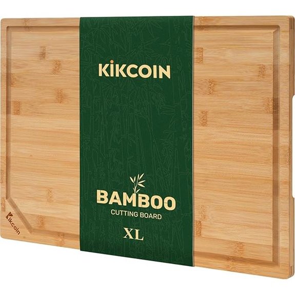 Kikcoin Extra Large Bamboo Cutting Board with Handles