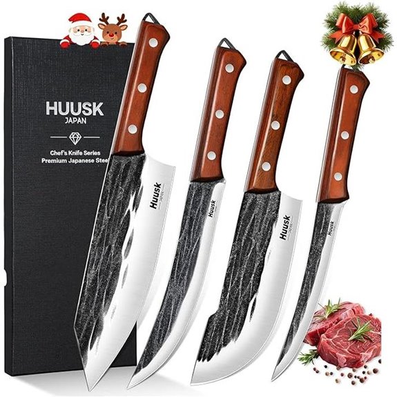 Huusk 4-Piece Forged Meat Carving Knife Set