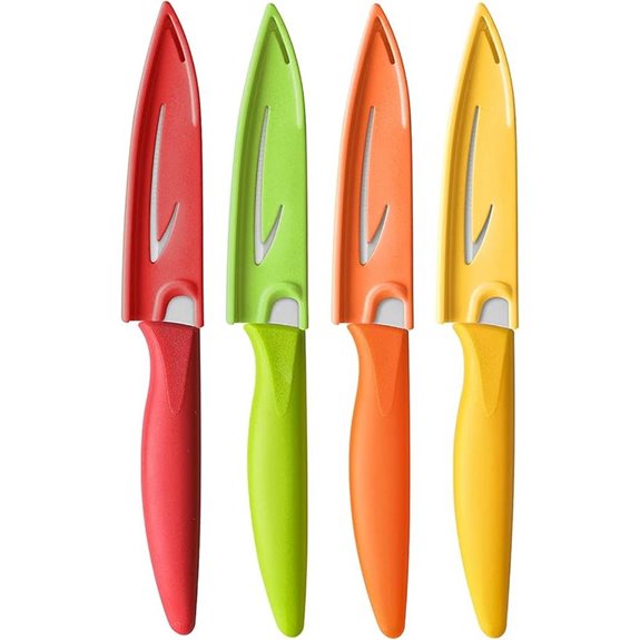 4Pcs Paring Knives Set with Covers German Steel