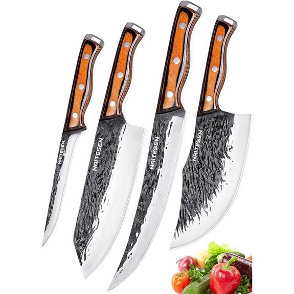 4PCS Hand Forged Butcher and Kitchen Knife Set