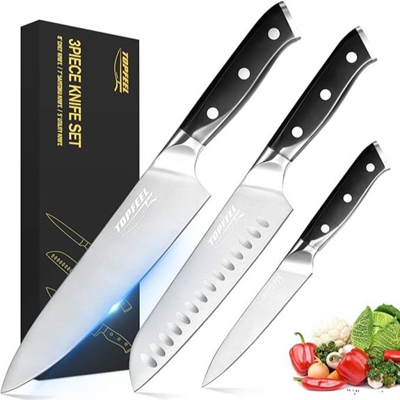 German Steel Chef Knife Set (3 pcs)