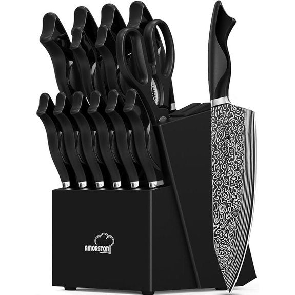 15-Piece German Stainless Steel Knife Set with Sharpener