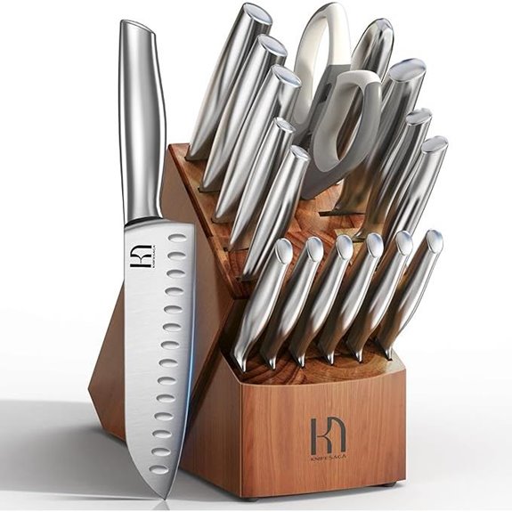 17-Piece Japanese High Carbon Knife Set with Block