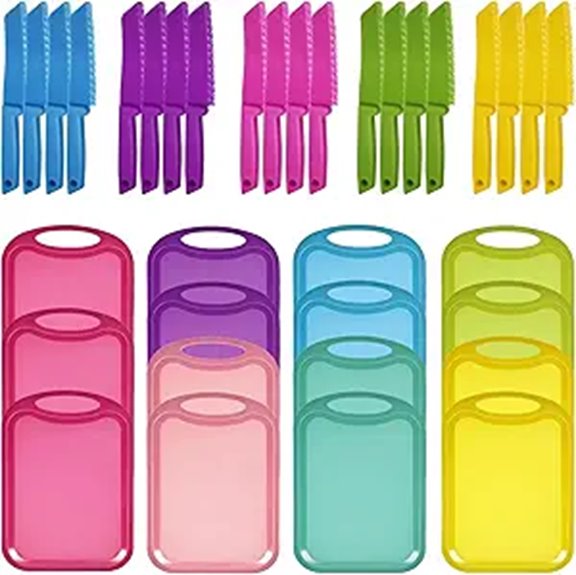 30 Pcs Kids Safe Plastic Cutting Board and Knives