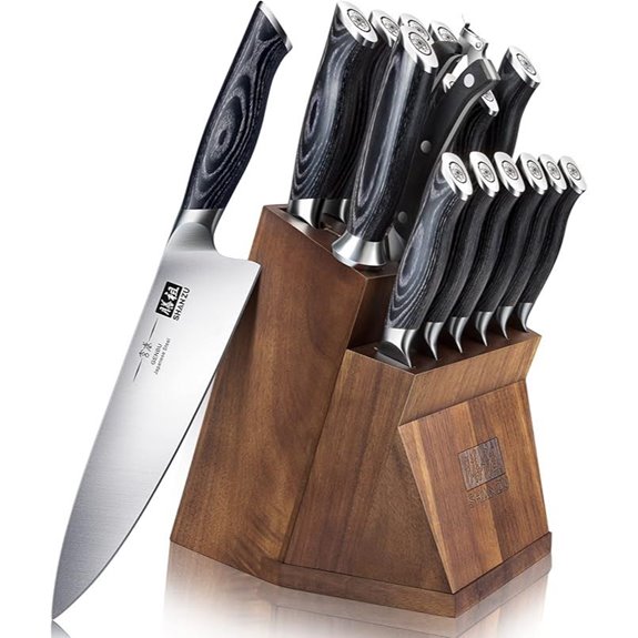 SHAN ZU Knife Block Set with Ergonomic Handles