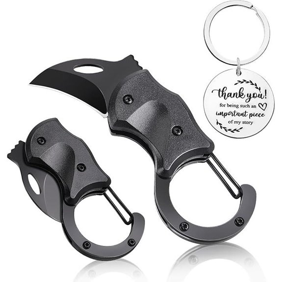 Mini EDC Pocket Knife with Keychain and Carabiner
