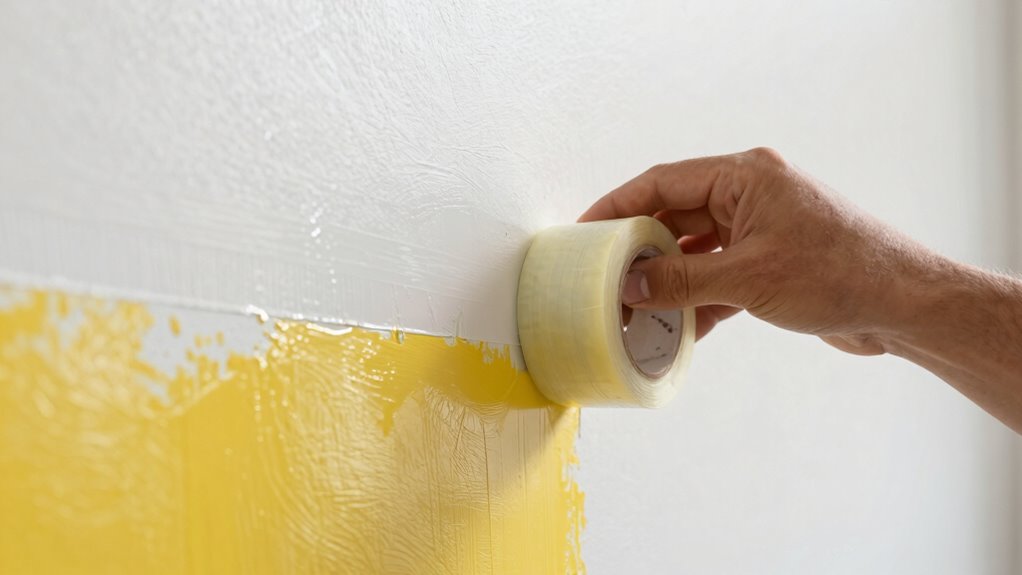 use tape and brush carefully