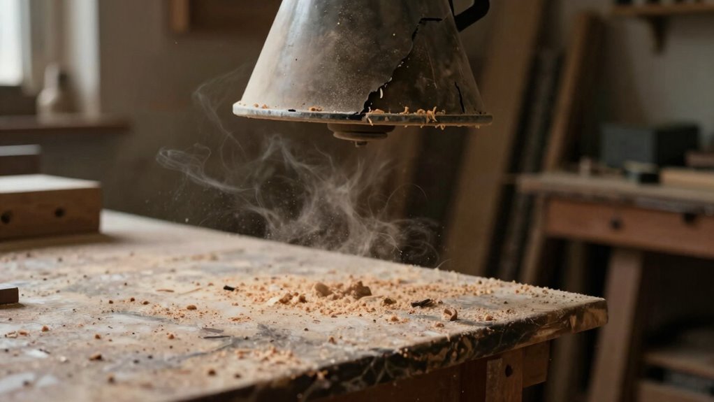 allowing fine dust buildup