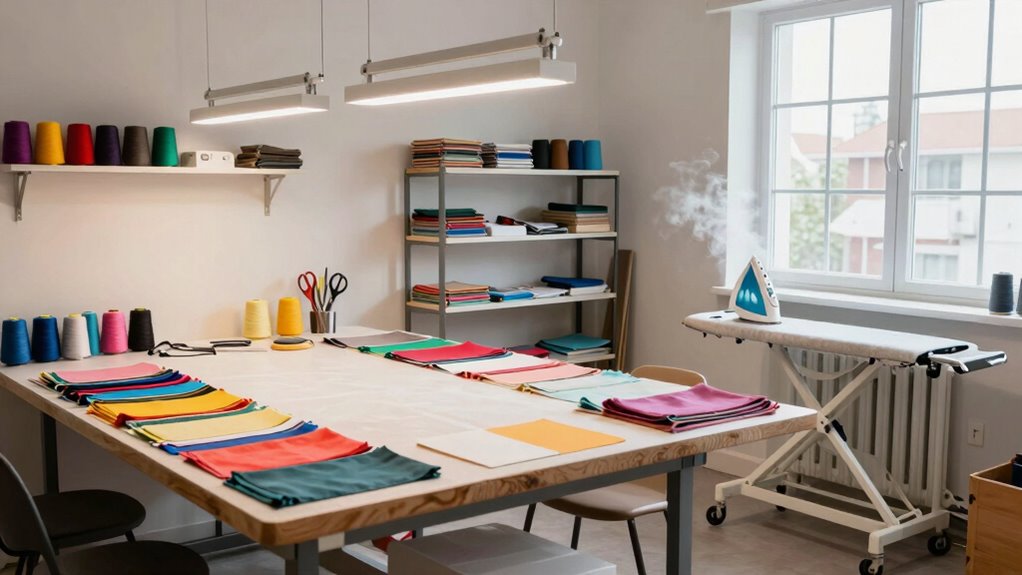 organized safe finishing workspace