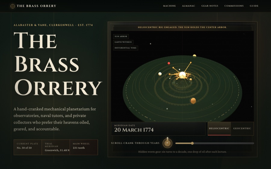 The Brass Orrery - Alabaster & Vane, Est. 1774
