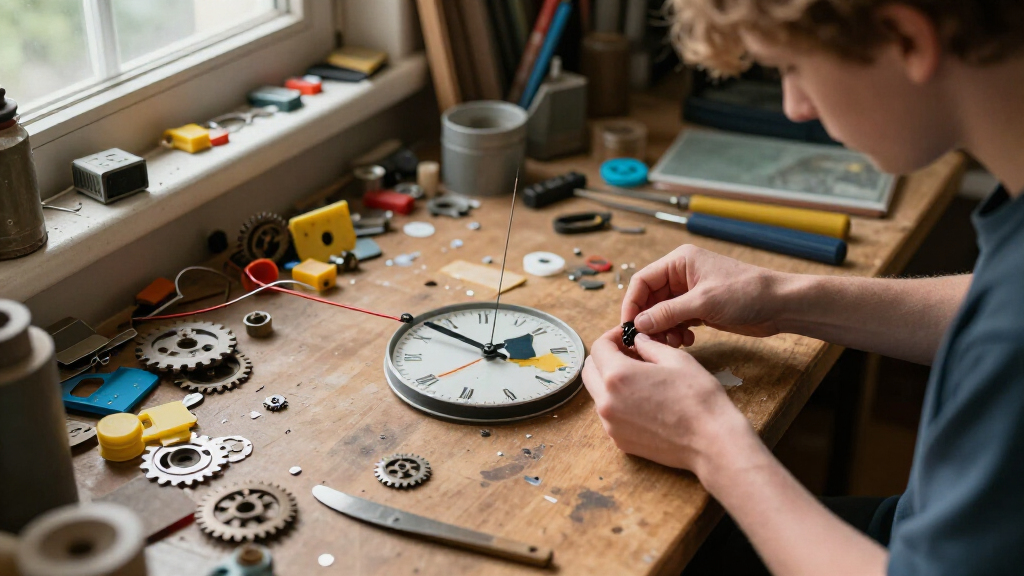 Niklas Roy Constructs A Functional Pendulum Clock Made Entirely Of Trash