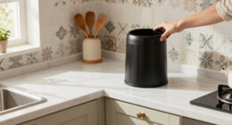 This Stylish Trash Can Is “Perfect” For Small Spaces (And Gives Art Deco Vibes!)
