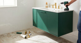 A $200 DIY Took An "Ignored" Bathroom From Builder-Grade To Bold