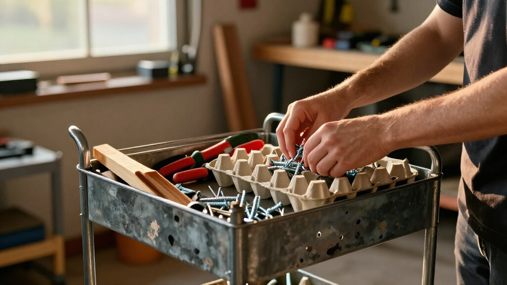 Ditch Bins: The Smarter Way To Organize A Storage Cart Using Empty Egg Cartons