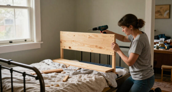 Instead Of Tossing Her Bed Frame, She Put A $40 DIY Headboard In Front